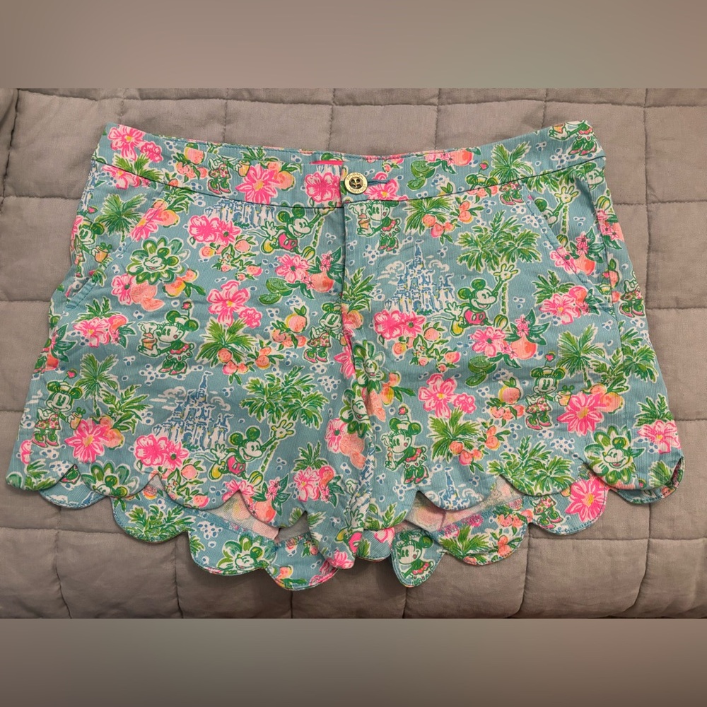 Disney Blue Floral Women Shorts